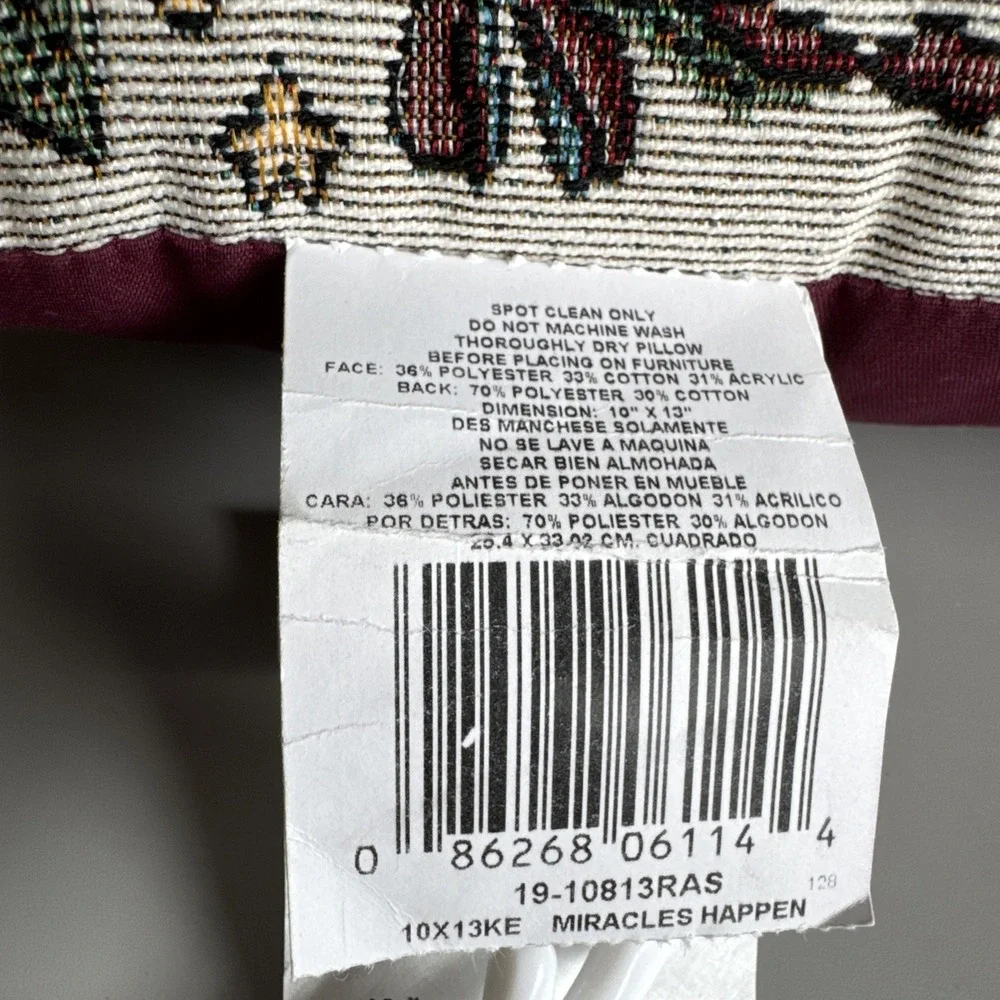 Tapestry Pillow Miracles Happen To Those Who Believe 90's Cottagecore 11x8